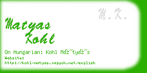 matyas kohl business card